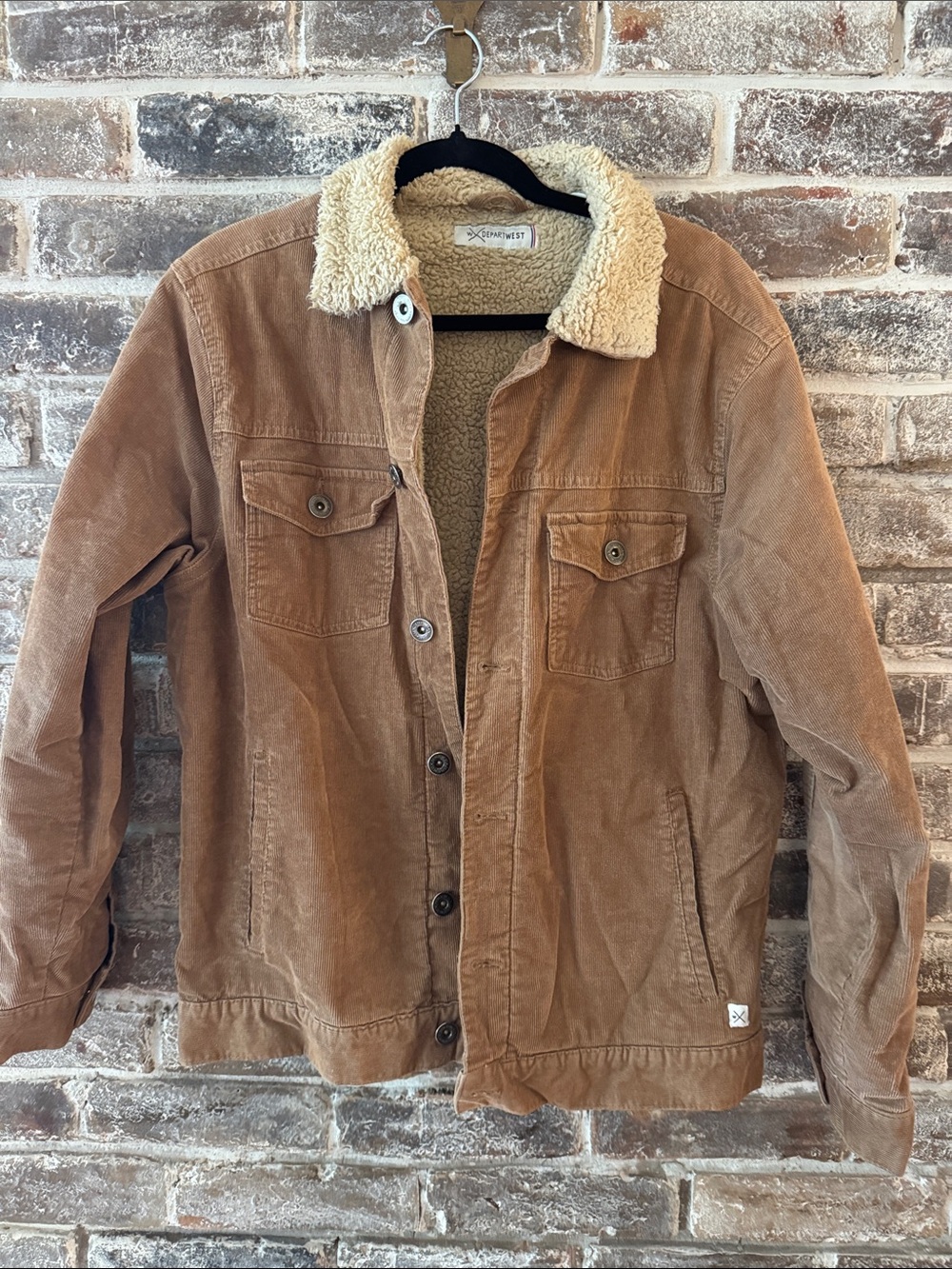 Depart west Cozy Brown Corduroy Sherpa Jacket